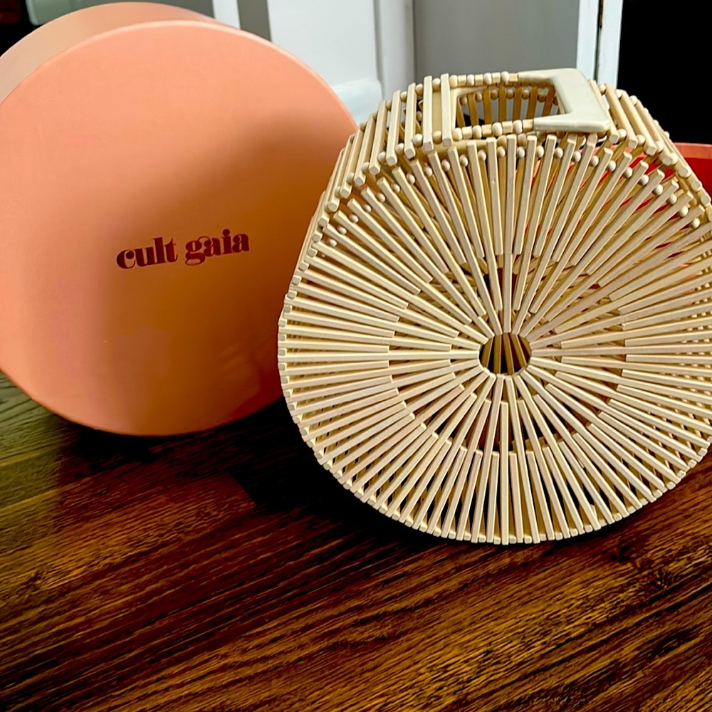 Cult Gaia round bamboo bag